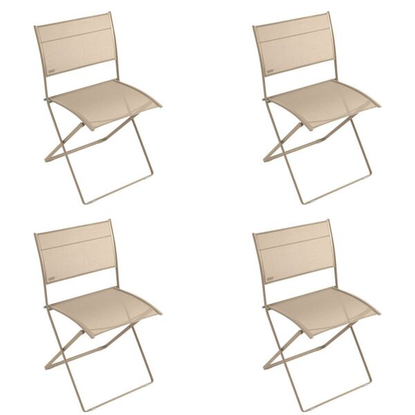 Plein Air - Lot de 4 fauteuils pliants avec accoudoirs