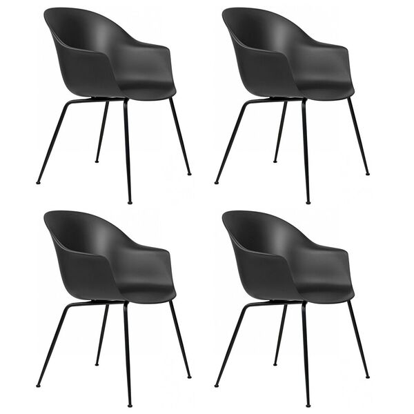 Bat Dining Chair with Conical Base, Set of 4
