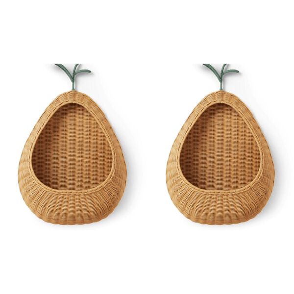 Lot de 2 rangements muraux tressés « Pear »