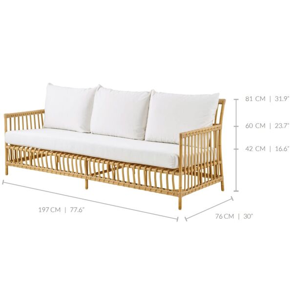 Caroline 3-Sitzer Sofa mit Sitzkissen