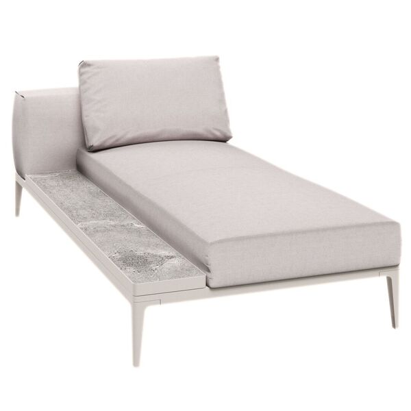 Grid Chaise Unit Ceramic - Outdoor Liegestuhl Element aus Keramik