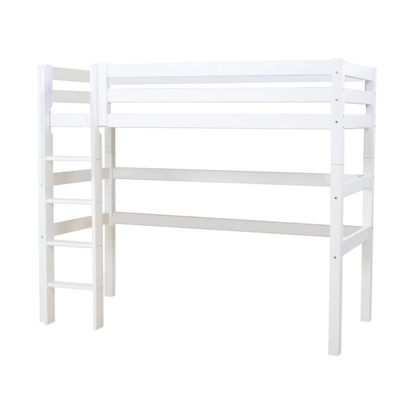 ECO Luxury Lit mezzanine 90x200cm avec échelle droite blanc