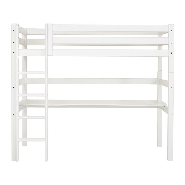 ECO Luxury Lit surélevé 90x200 cm avec bureau blanc