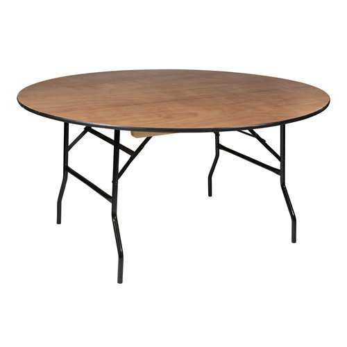 Table pliante Ocean ronde, Revêtement par poudre, Noir - Bord PVC