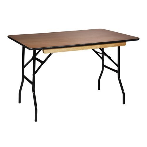 Table pliante Ocean, Revêtement par poudre, Noir - Chant PVC