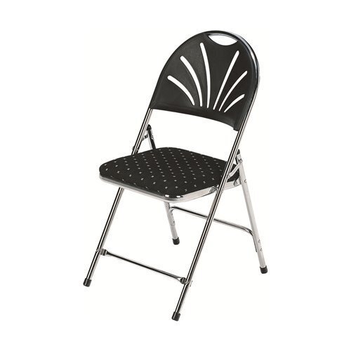 Chaise pliante De Luxe, chrome - ignifugé, noir avec motif