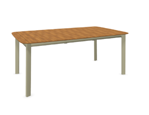 Shine - Table à rallonges, plateau en teck 180+56+56 x 100
