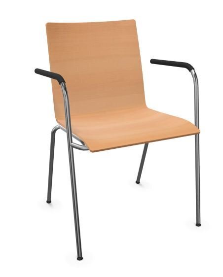 S 162 F | Stahlrohrstuhl mit Armlehnen