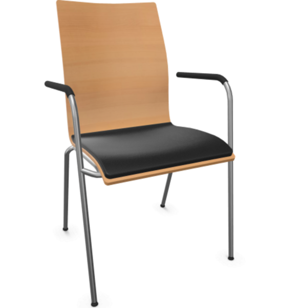 S 168 SPF | Chaise en acier tubulaire avec accoudoirs