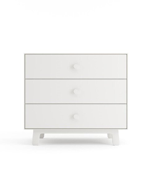 Commode Merlin 3 tiroirs blanc/bouleau pieds Sparrow