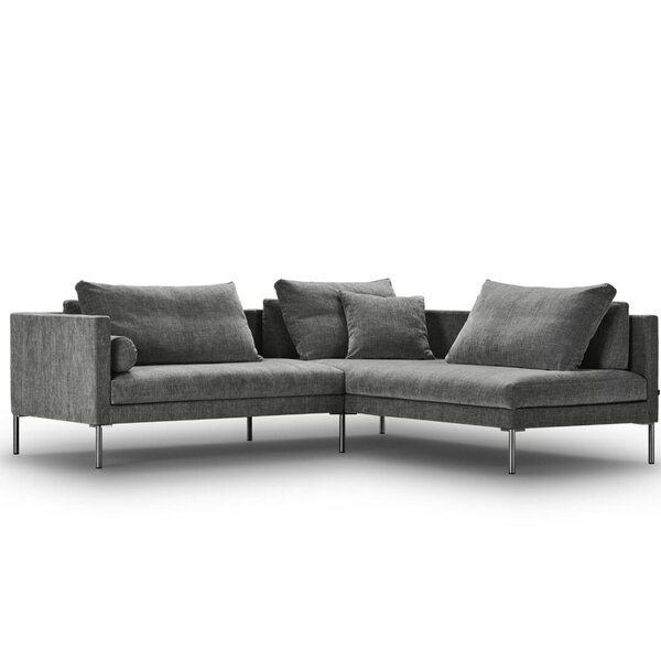 701 Ecksofa mit Rückenstütze in Stoff Pumpkin