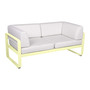 Fermob 2-Sitzer Club-Sofa 'Bellevie'  Zitronensorbet A6	,  Grauweiss 81