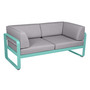 Fermob 2-Sitzer Club-Sofa 'Bellevie'  Lagunenblau 46,  Flanellgrau 79
