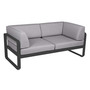 Fermob 2-Sitzer Club-Sofa 'Bellevie'  Lakritze / Schwarz 42,  Flanellgrau 79