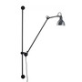 DCW Éditions Runde Wandleuchte 'Lampe Gras N°214'  Schwarz-Chrom,  Rund