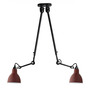 DCW Éditions Deckenleuchte 'Lampe Gras N°302 Double' Schwarz-Rot, Rund