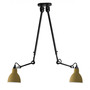 DCW Éditions Deckenleuchte 'Lampe Gras N°302 Double' Schwarz-Gelb, Rund