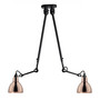 DCW Éditions Deckenleuchte 'Lampe Gras N°302 Double' Schwarz-Kupfer, Rund
