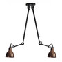 DCW Éditions Deckenleuchte 'Lampe Gras N°302 Double' Schwarz-Kupfer-Roh, Rund