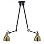 DCW Éditions Deckenleuchte 'Lampe Gras N°302 Double' Schwarz-Messing, Rund