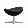 Fritz Hansen Ottoman 'Egg' Leder Schwarz - Grace