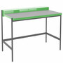 Müller Möbelfabrikation Sekretär PS20 Weissgrün - RAL 6019, Rauch matt, Linoleum hellgrau 4175 - Forbo