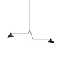 Lambert & Fils Deckenleuchte 'Waldorf Suspension Double' Schwarz / Messingelemente, H: 61 cm 