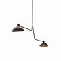Lambert & Fils Deckenleuchte 'Waldorf Suspension Double' Schwarz / Graphitelemente, H: 61 cm 