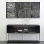 Zeus Tristano Sideboard Kupferschwarz Sandeffekt epoxylackiert, Mit LED