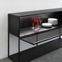 Zeus Tristano Sideboard Kupferschwarz Sandeffekt epoxylackiert, Mit LED