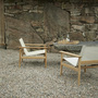 Skagerak Pelago Lounge Chair Teak-Schlinge, Sand
