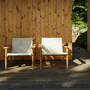 Skagerak Pelago Lounge Chair Teak-Schlinge, Sand