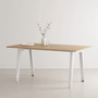 TIPTOE New modern table - Oak  B: 160 cm, Wolkig weiss