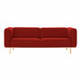 Andersen Furniture Sofa A1 von 'Andersen Furniture' B: 230 cm, Eiche matt lack weiss pigmentiert, Rot 643 - Remix 3