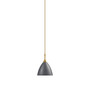 Gubi Kleine Pendelleuchte 'Bestlite' mit Messinggestell Grey Semi Matt, Ø: 16 cm