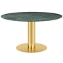 Gubi Esstisch 'Gubi 2.0'  Ø: 150 cm, Green Guatemala Marble, Brass