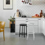 Ton Hocker 822 H: 61 cm , Filzgleiter weiss, Weiss pigmentiert (B20)
