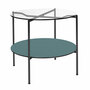 Embru Moser Tisch Modell 1752 Tiefschwarz pulverbeschichtet, Floatglas klar, Pewter 4155 - Nero 4023