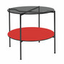 Embru Moser Tisch Modell 1752 Tiefschwarz pulverbeschichtet, Parsol grau, Salsarot 4164 - Nero 4023