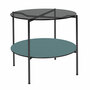 Embru Moser Tisch Modell 1752 Tiefschwarz pulverbeschichtet, Parsol grau, Pewter 4155 - Nero 4023