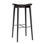 Norr11 NY11 Stool - Upholstery Dunkelbraun 21001 - Dunes, Eiche schwarz, H: 75 cm