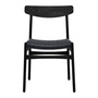 Carl Hansen & Søn Stuhl 'CH23' Eiche Black lackiert, Papierkordel Schwarz
