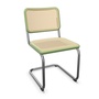 Thonet Stuhl S 32 V Buche schilfgrün gebeizt - TP 262, Chrom, ohne Gleiter