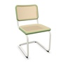 Thonet Stuhl S 32 V Buche schilfgrün gebeizt - TP 262, Reinweiss lackiert - TS 9010, ohne Gleiter