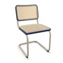 Thonet Stuhl S 32 V Buche dunkelblau gebeizt - TP 259, Warmgrau lackiert - TS 3005, ohne Gleiter