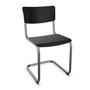 Thonet Stuhl S 43 Buche schwarz gebeizt - TP 29, Chrom, ohne Gleiter
