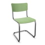Thonet Stuhl S 43 Buche schilfgrün gebeizt - TP 262, Chrom, ohne Gleiter