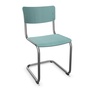 Thonet Stuhl S 43 Buche graugrün gebeizt - TP 269, Chrom, ohne Gleiter