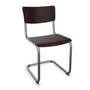 Thonet Stuhl S 43 Buche schwarzrot gebeizt - RAL 3007, Chrom, ohne Gleiter
