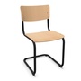 Thonet Stuhl S 43 Buche aufgehellt gebeizt - TP 107, Schwarz lackiert - TS 9005, ohne Gleiter